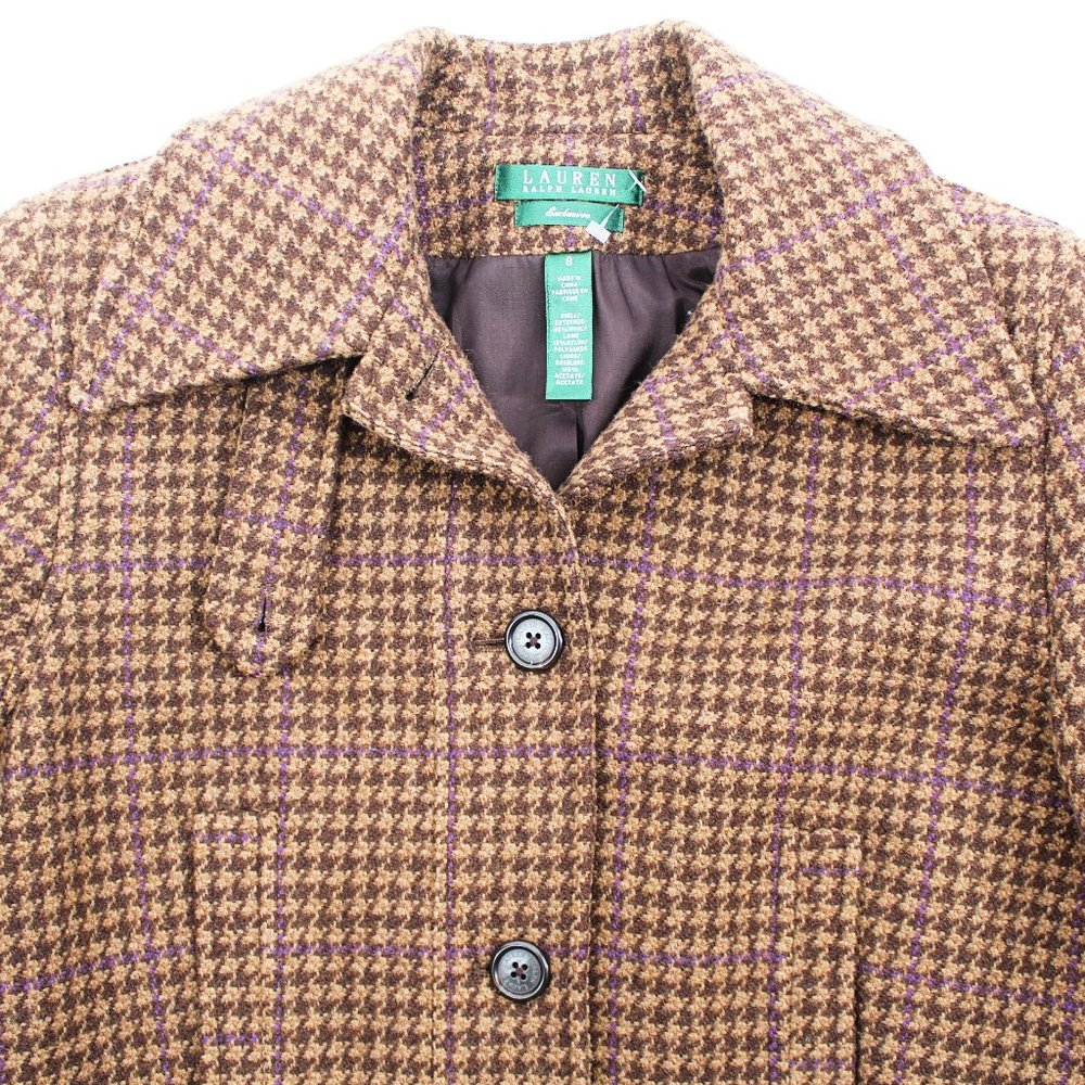 VTG Ralph Lauren LRL Hunting Jacket Plaid Tweed Houndstooth Boxy Riding Blazer - Picture 10 of 16